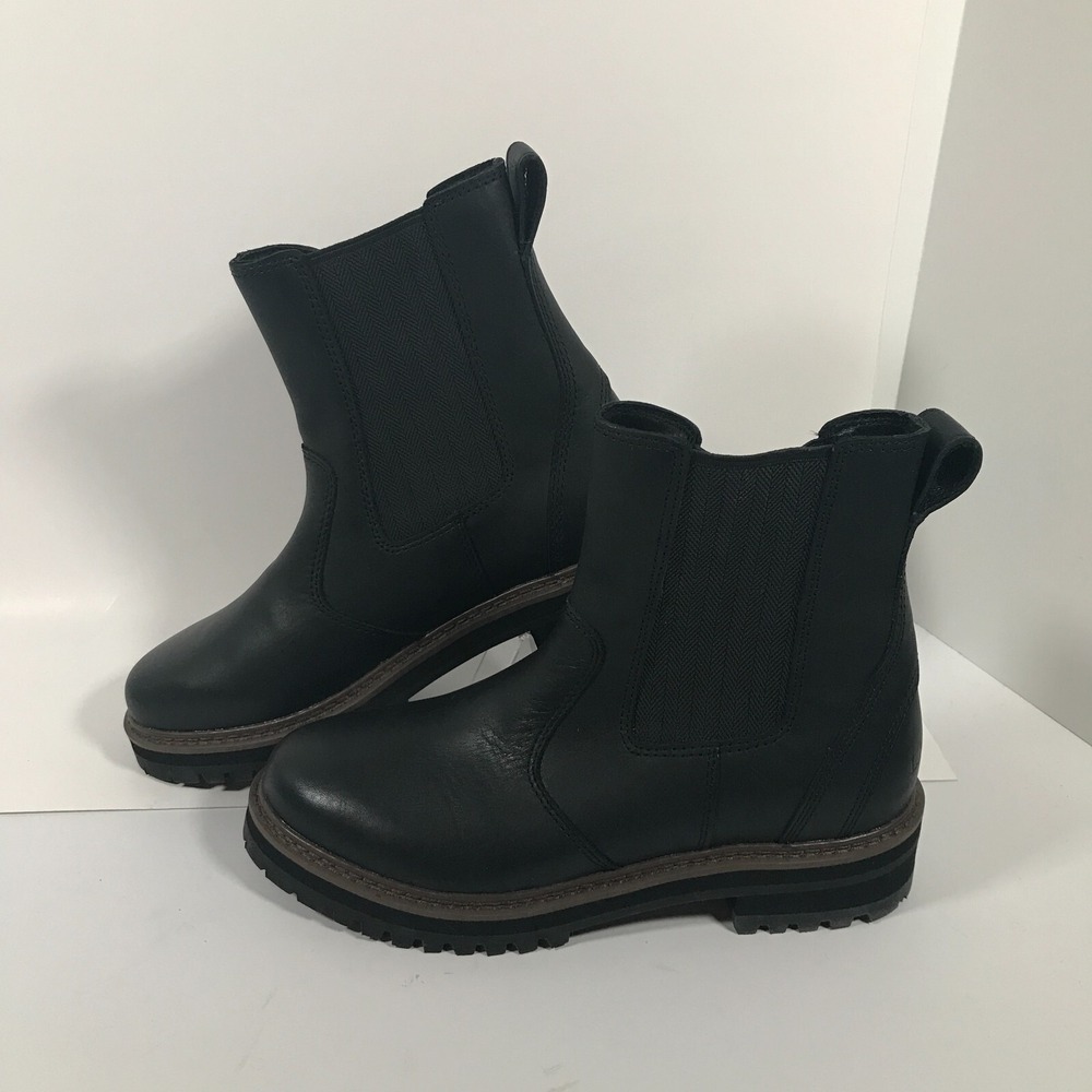 LL Bean Camden Hill Chelsea Black Pull On Boots Womens US 10M UK 8 EU 40.5‎